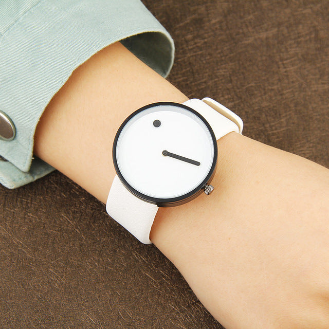 Minimalist Dot and Line Stylish Quartz Watch-unisex-wanahavit-white-wanahavit