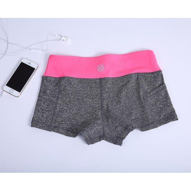 Elastic Summer Workout Shorts-women fitness-wanahavit-pink gray-S-wanahavit