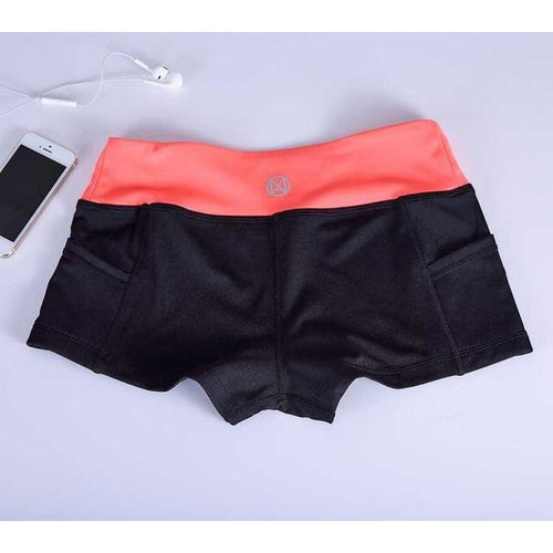 Load image into Gallery viewer, Elastic Summer Workout Shorts-women fitness-wanahavit-orange black-S-wanahavit
