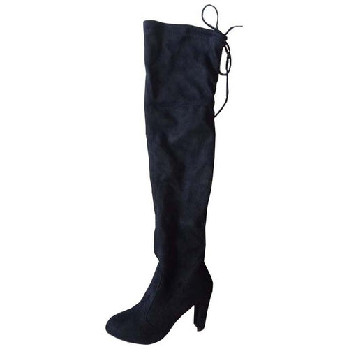 Load image into Gallery viewer, Faux Suede Sexy Slim Thigh High Boots-women-wanahavit-black-4-wanahavit

