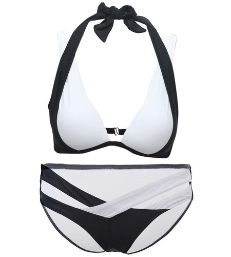 2 Color Contrast Crisscross Push Up Bikini-women fitness-wanahavit-S-wanahavit