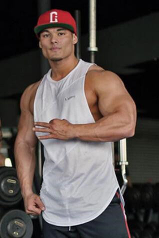 Bodybuilding Stringer Tank-men fitness-wanahavit-white vest-M-wanahavit