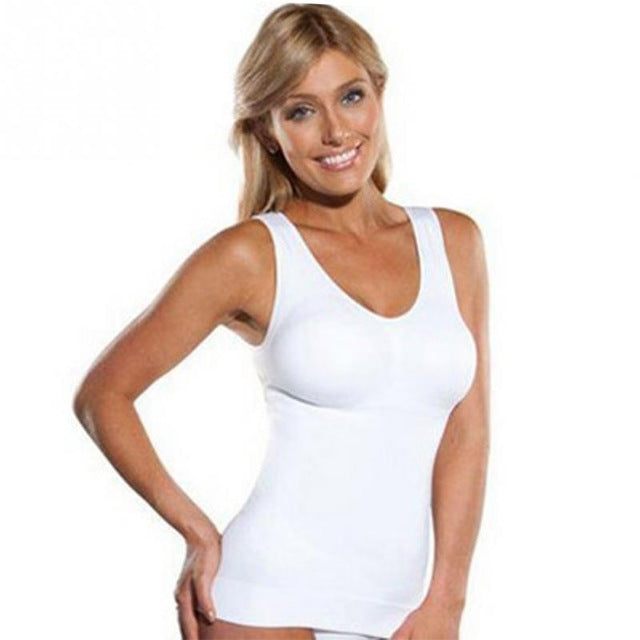 Slim Up Lift Plus Size Tank Top Slimming Vest Shapewear-women fitness-wanahavit-White-S-wanahavit