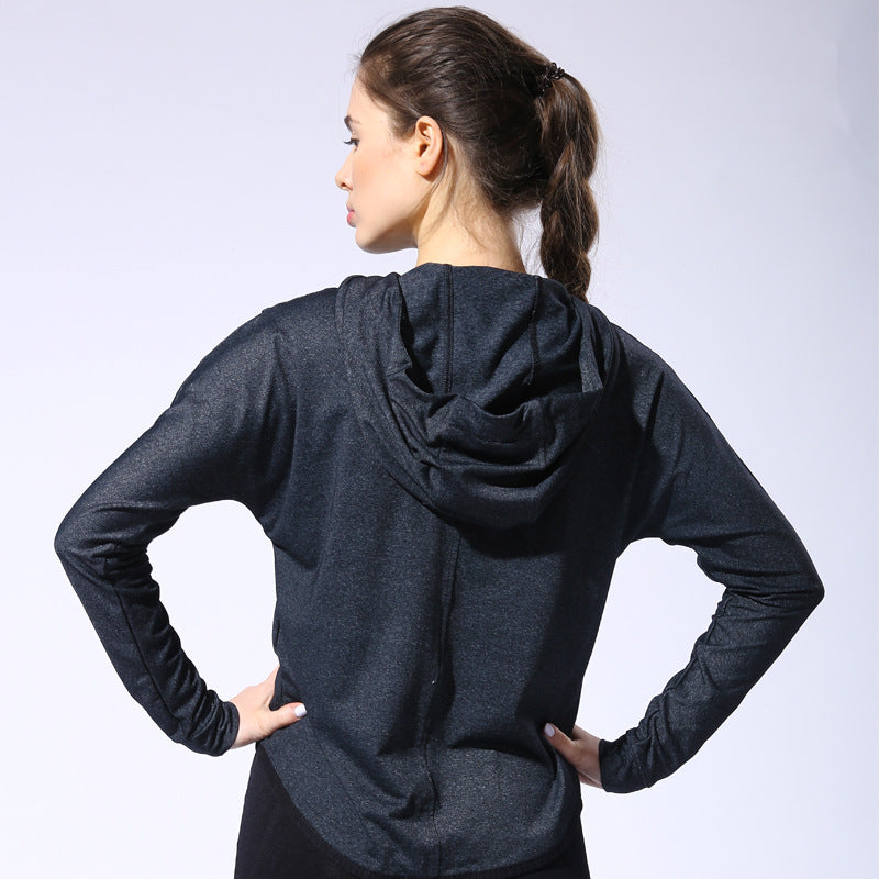 Streetwear Workout Long Sleeve Hooded Jacket-women fitness-wanahavit-Dark gray-M-wanahavit