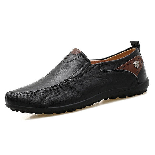 Load image into Gallery viewer, Soft Leather Casual Handmade Comfortable Loafers-men-wanahavit-Black Loafer-11-wanahavit
