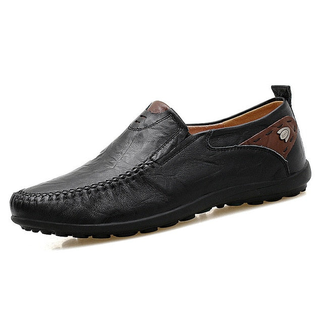 Soft Leather Casual Handmade Comfortable Loafers-men-wanahavit-Black Loafer-11-wanahavit