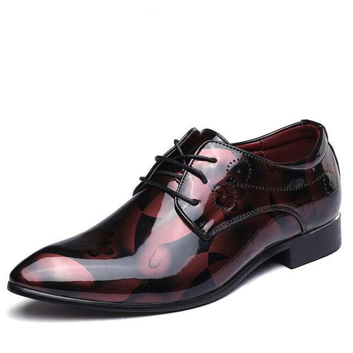 Load image into Gallery viewer, Designer Print Leather Luxury Fashion Oxford Shoes-men-wanahavit-Red Leather Shoes-5.5-wanahavit
