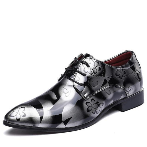 Load image into Gallery viewer, Designer Print Leather Luxury Fashion Oxford Shoes-men-wanahavit-Grey Leather Shoes 1-5.5-wanahavit
