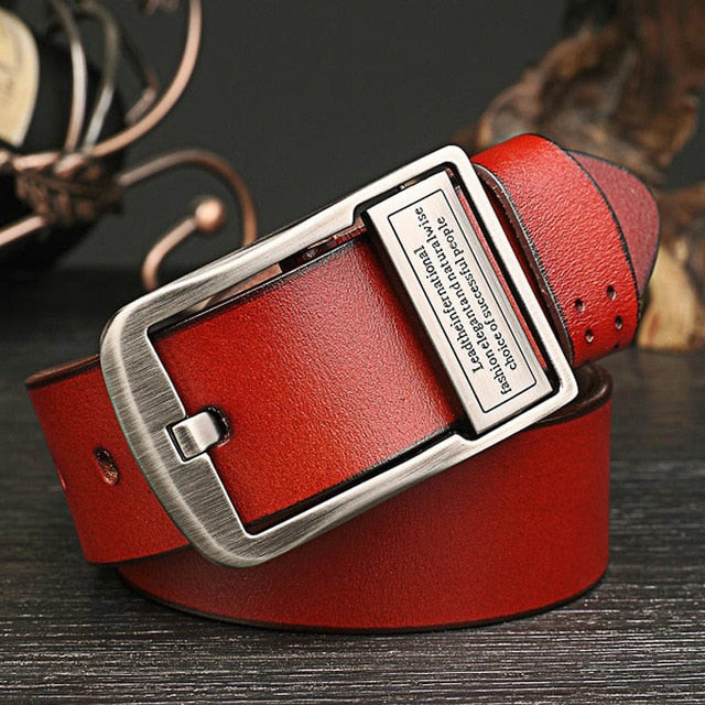 High Quality Genuine Leather Vintage Pin Buckle Belt-men-wanahavit-RM Brown-105CM-wanahavit