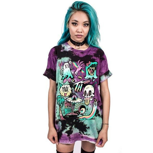 Load image into Gallery viewer, Punk Rock Skull Printed Tees v11-unisex-wanahavit-S-wanahavit
