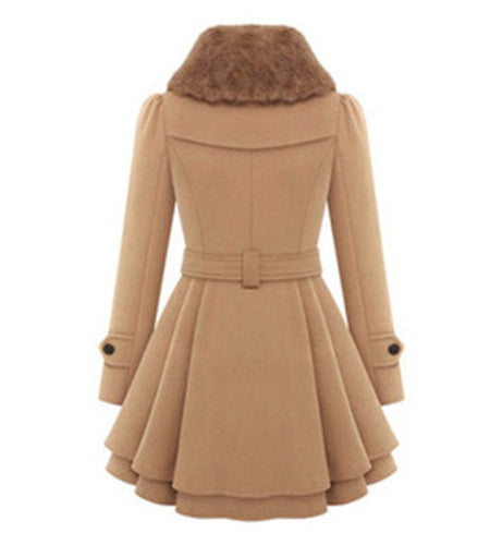 Autumn Woolen Trench Coat-women-wanahavit-Red-S-wanahavit