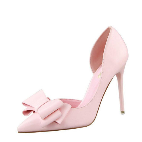 Load image into Gallery viewer, Sweet Ribbon High Heels Shoes-women-wanahavit-Pink-3.5-wanahavit
