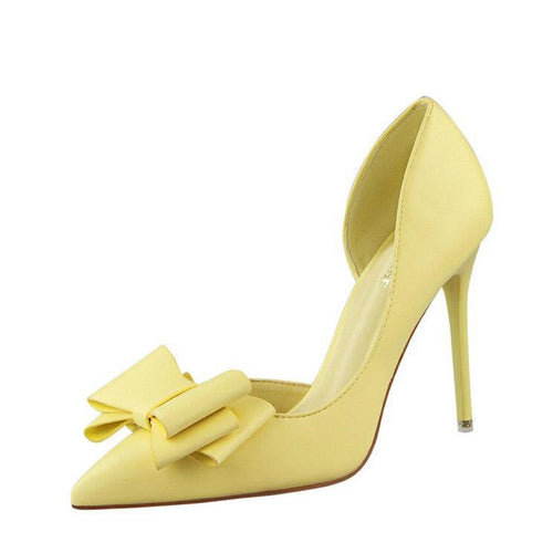Load image into Gallery viewer, Sweet Ribbon High Heels Shoes-women-wanahavit-Yellow-3.5-wanahavit
