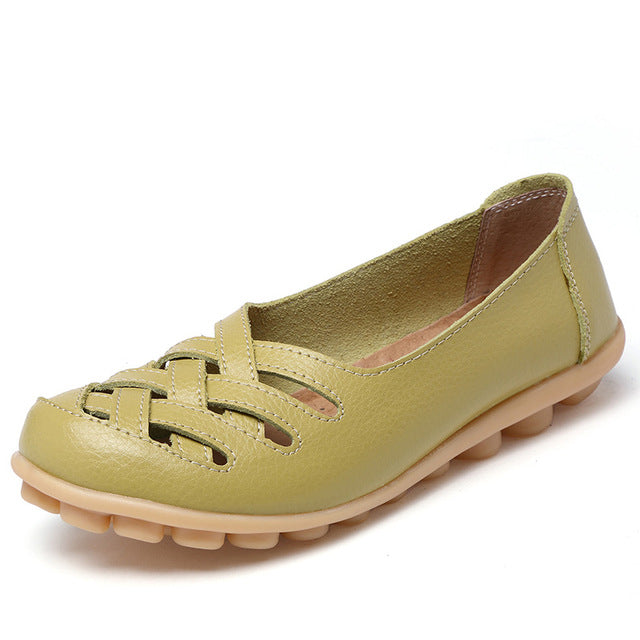 Fashion Genuine Leather Casual Flat Shoes-women-wanahavit-Lemon-4.5-wanahavit