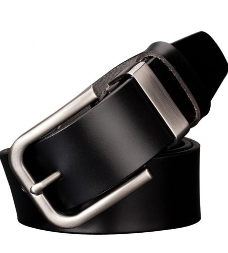 Vintage Designer Pin Buckle Genuine Leather Belt-men-wanahavit-ZPB05 black-100cm-wanahavit