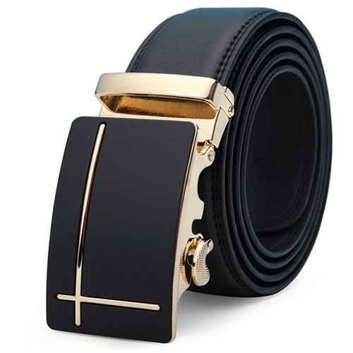 Load image into Gallery viewer, Designer Luxury Genuine Leather Automatic Buckle Belt-men-wanahavit-AT02T Gold-105CM-wanahavit
