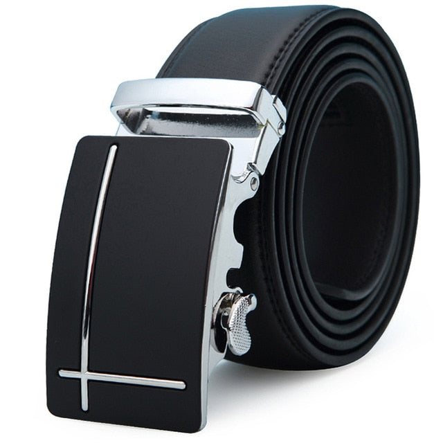 Designer Luxury Genuine Leather Automatic Buckle Belt-men-wanahavit-AT02T Silvery-105CM-wanahavit