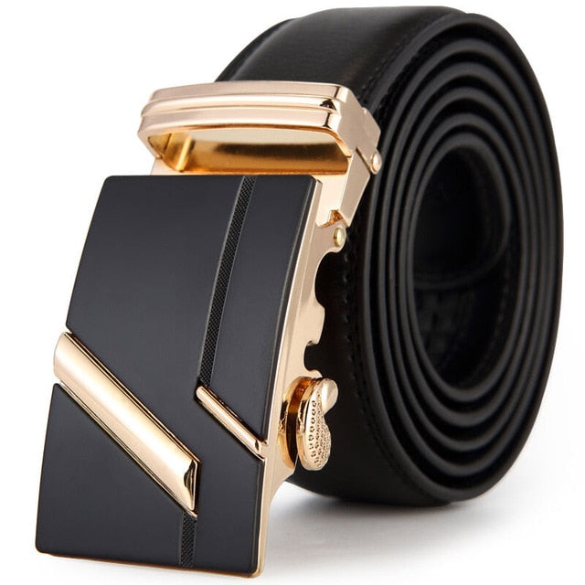 Designer Luxury Genuine Leather Automatic Buckle Belt-men-wanahavit-AT03i Gold-105CM-wanahavit