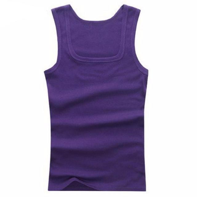 Bodybuilder Square Collar Stringer Vest-men fashion & fitness-wanahavit-Purple-M-wanahavit
