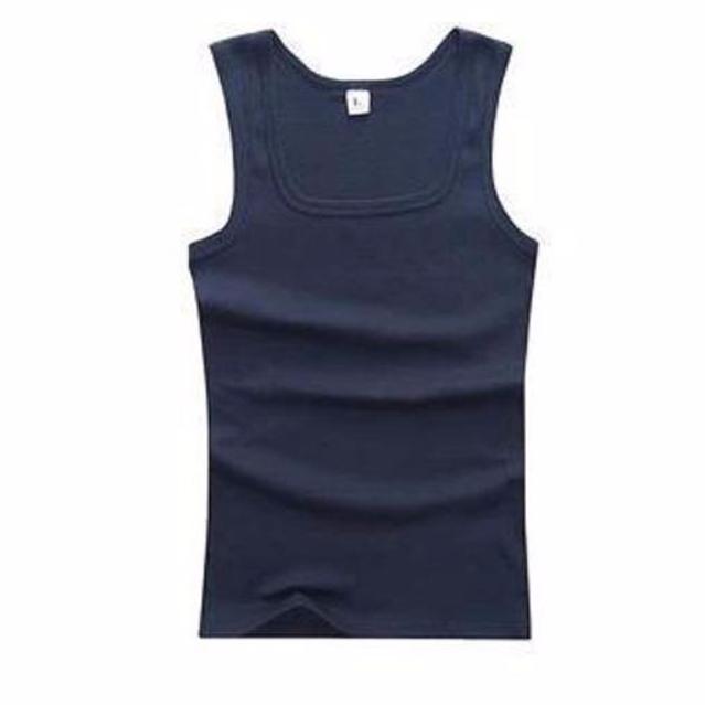 Bodybuilder Square Collar Stringer Vest-men fashion & fitness-wanahavit-Dark Blue-M-wanahavit