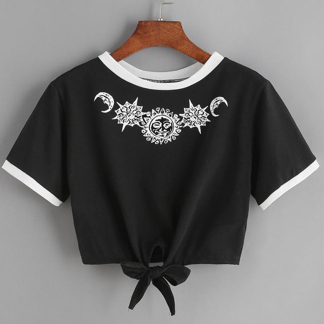 Harajuku Rose Embroid Summer Casual T Shirt-women-wanahavit-DS7-L-wanahavit