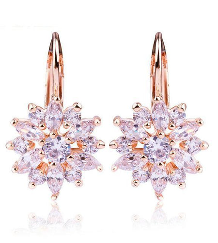 3 Colors Luxury Gold Color Flower Stud Earring-women-wanahavit-Pink-wanahavit