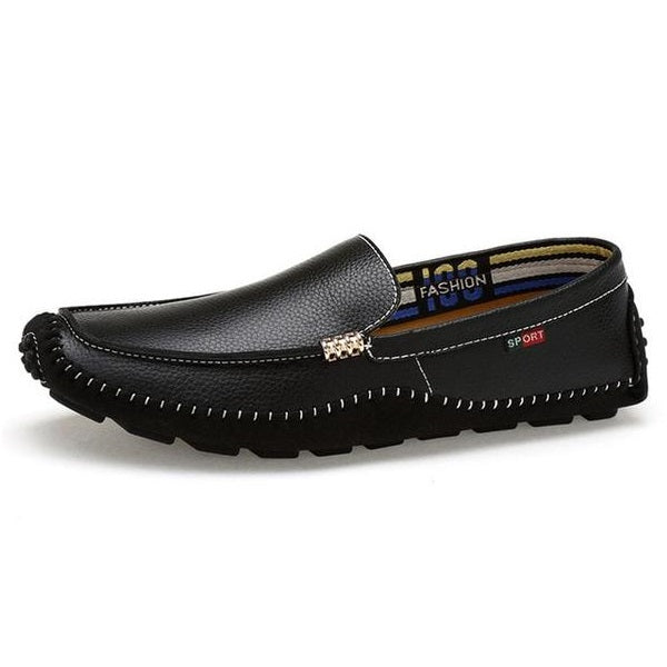 Italian Genuine Leather Designer Slip On Loafer Shoes-men-wanahavit-Style2 Black Loafers-5-wanahavit