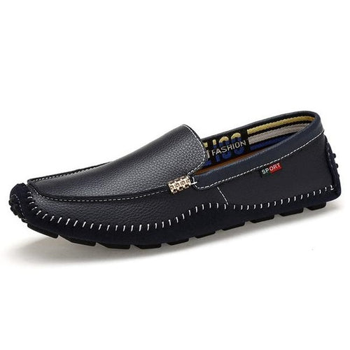 Load image into Gallery viewer, Italian Genuine Leather Designer Slip On Loafer Shoes-men-wanahavit-Style1 Black Loafers-5-wanahavit
