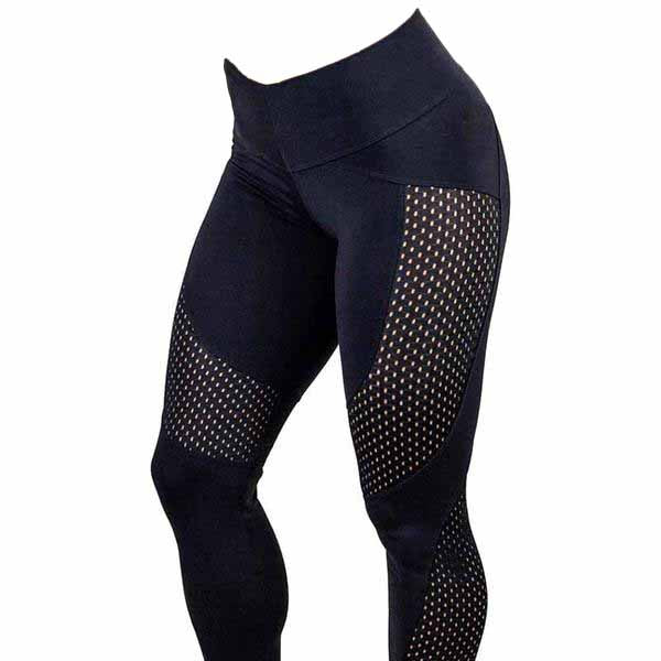 Quick Drying Yarn Spliced Fitness Leggings-women fitness-wanahavit-Black-L-wanahavit