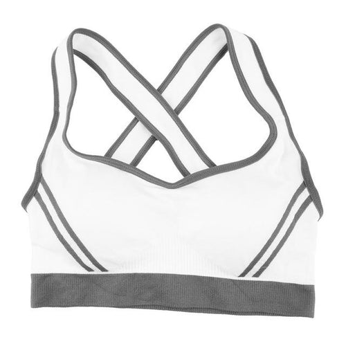 Load image into Gallery viewer, 2 Color Contrast Stretchable Push Up Sports Bra-women fitness-wanahavit-white-S-wanahavit
