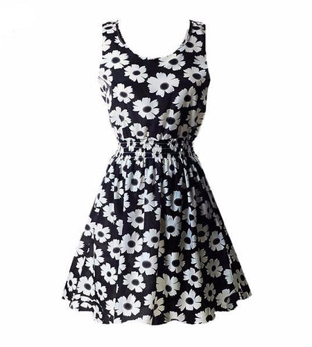 Sexy Vintage Summer Chiffon Sleeveless Floral Tank Sundress-women-wanahavit-2-L-wanahavit