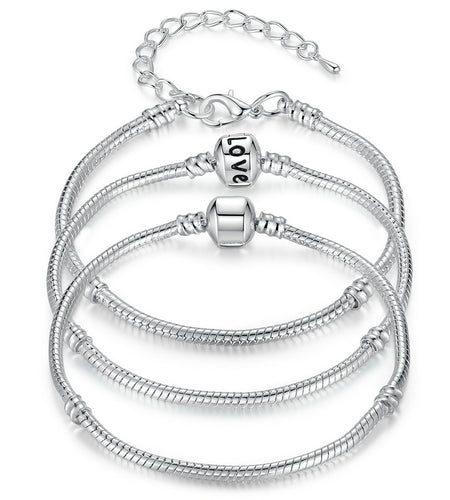 Silver Color Snake Chain Bracelet-women-wanahavit-21cm Love-wanahavit