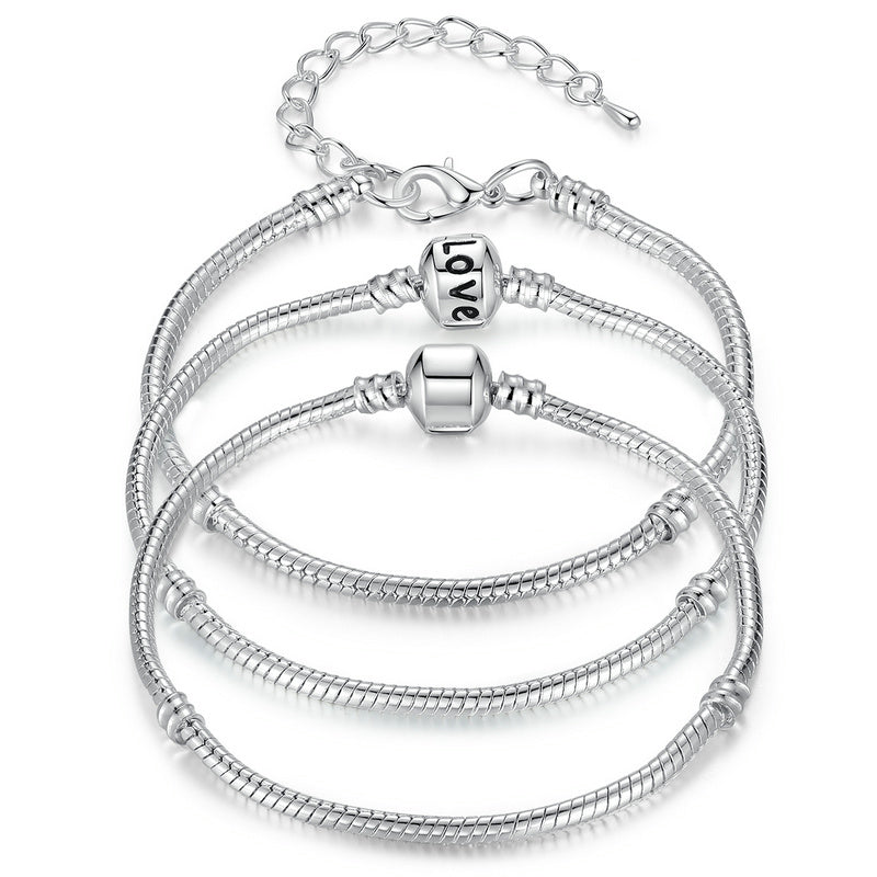 Silver Color Snake Chain Bracelet-women-wanahavit-21cm Love-wanahavit
