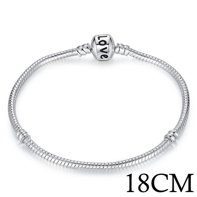 Silver Color Snake Chain Bracelet-women-wanahavit-18cm Love-wanahavit