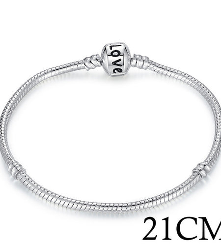 Silver Color Snake Chain Bracelet-women-wanahavit-21cm Love-wanahavit