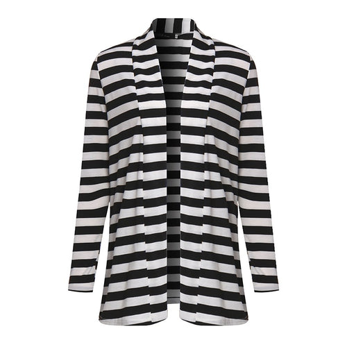 Load image into Gallery viewer, High Quality Autumn Striped Printed Elbow Patch Knitted Cardigan-women-wanahavit-Black-S-wanahavit
