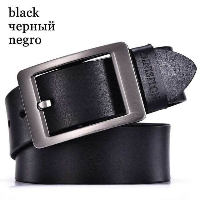 High Quality Metal Pin Buckle Genuine Leather Belts-men-wanahavit-KE Black-105CM-wanahavit