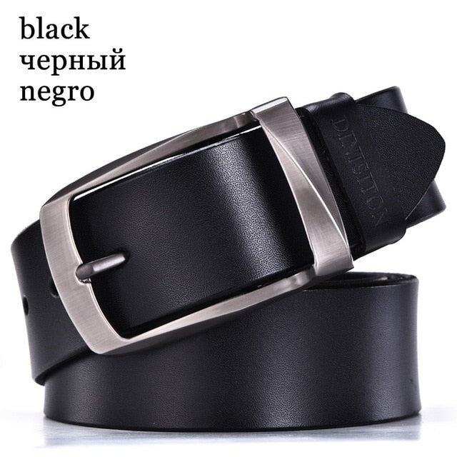 High Quality Metal Pin Buckle Genuine Leather Belts-men-wanahavit-KB Black-105CM-wanahavit