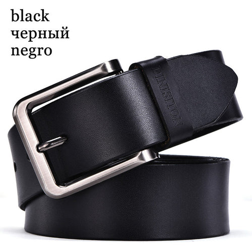 Load image into Gallery viewer, High Quality Metal Pin Buckle Genuine Leather Belts-men-wanahavit-KD Black-105CM-wanahavit
