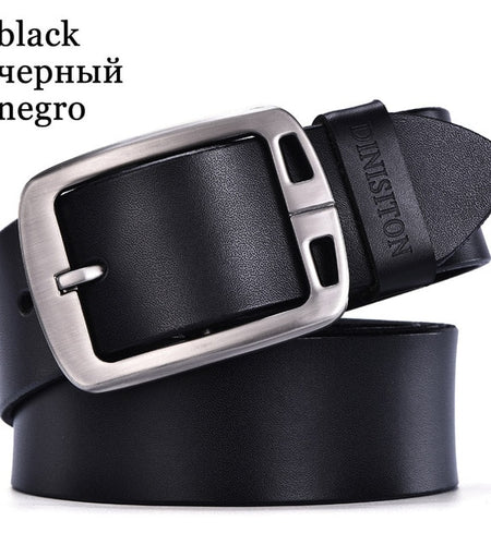 High Quality Metal Pin Buckle Genuine Leather Belts-men-wanahavit-KA Black-105CM-wanahavit