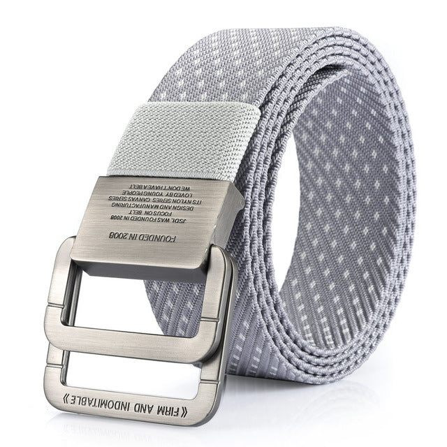 High Quality Canvas Tactical Military Looped Strap Belts-men-wanahavit-CM C Silvery-100cm-wanahavit