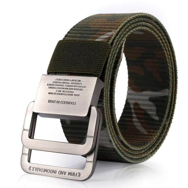 High Quality Canvas Tactical Military Looped Strap Belts-men-wanahavit-CM Camouflage Green-100cm-wanahavit