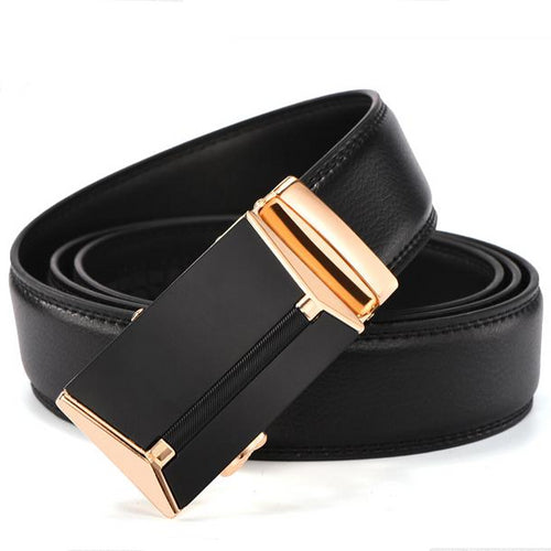 Load image into Gallery viewer, Automatic Buckle High Quality Genuine Luxury Leather Belts-men-wanahavit-ZD07 Gold-100cm-wanahavit
