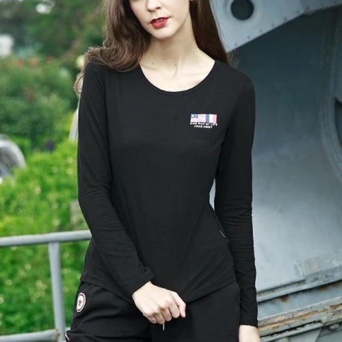 Load image into Gallery viewer, High Quality Military Camouflage Basic Long Sleeve-women-wanahavit-black-S-wanahavit
