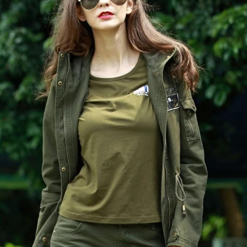 Load image into Gallery viewer, High Quality Military Camouflage Basic Long Sleeve-women-wanahavit-army green-S-wanahavit
