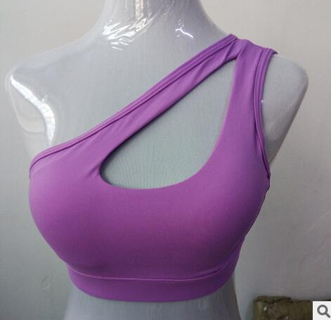 Load image into Gallery viewer, Oblique Shoulder Workout Bra-women fitness-wanahavit-purple-S-wanahavit
