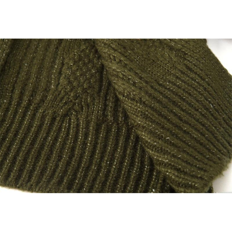 Open Stitch Knitted Long Cardigan-women-wanahavit-Army Green-One Size-wanahavit