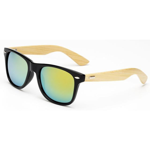 100% Bamboo Sunglasses-unisex-wanahavit-gold lens-wanahavit