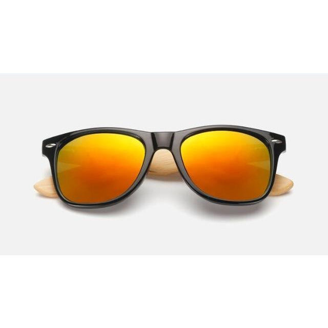 100% Bamboo Sunglasses-unisex-wanahavit-red lens-wanahavit