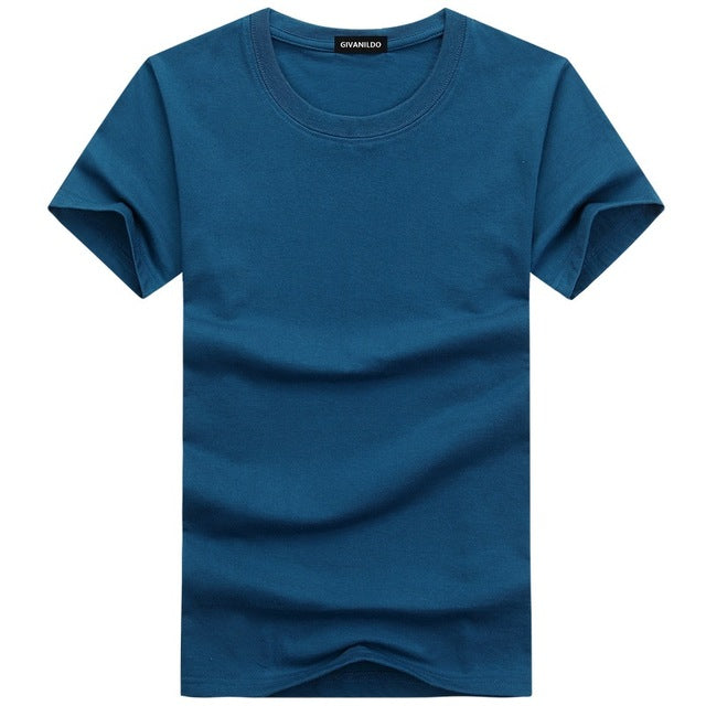 Short Sleeve Plain Solid Cotton Tees-unisex-wanahavit-Sky Blue-S-wanahavit